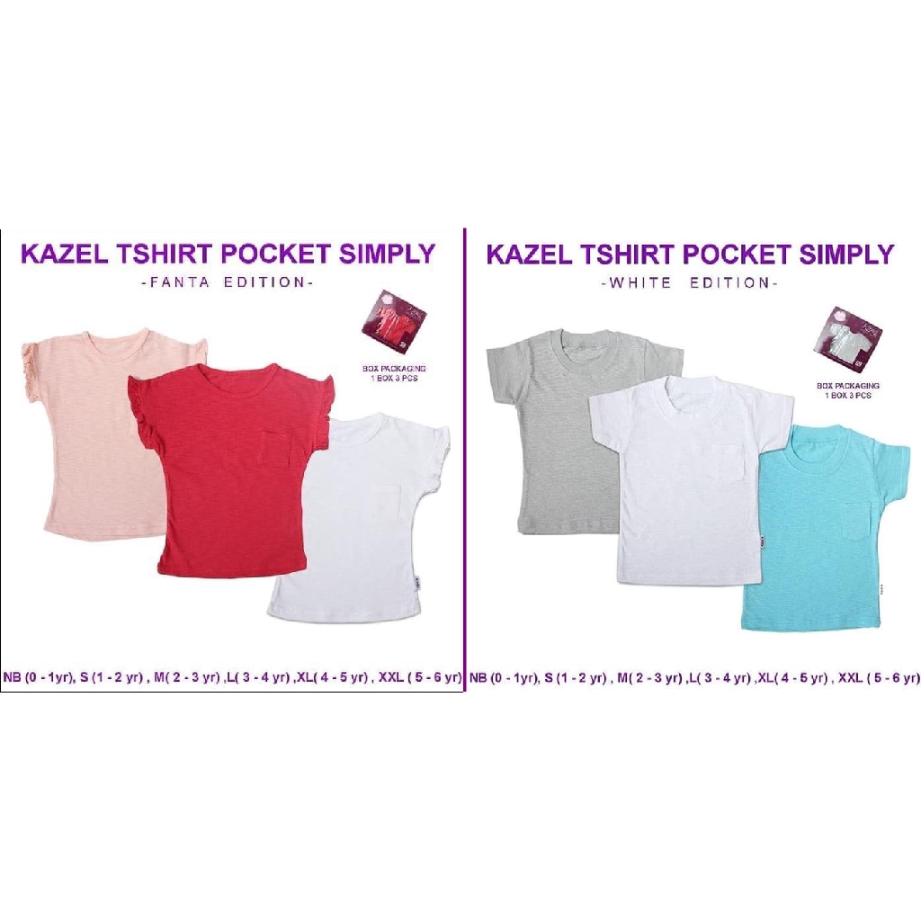 PNB124 BAJU ANAK KAZEL TSHIRT POCKET SIMPLY