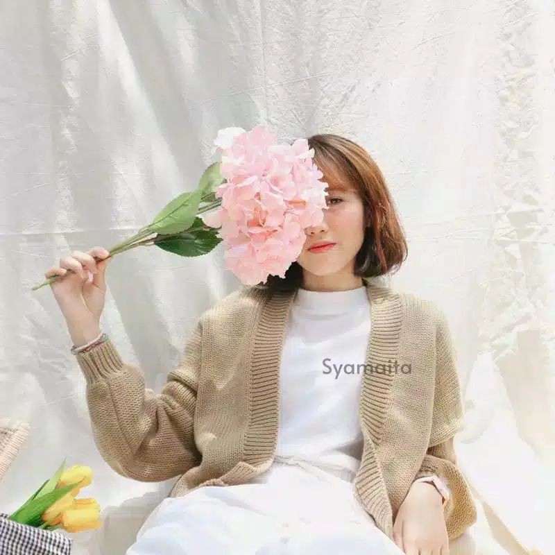 ELDIO CARDIGAN RAJUT OVERSIZE ALIVIA PREMIUM-Cream