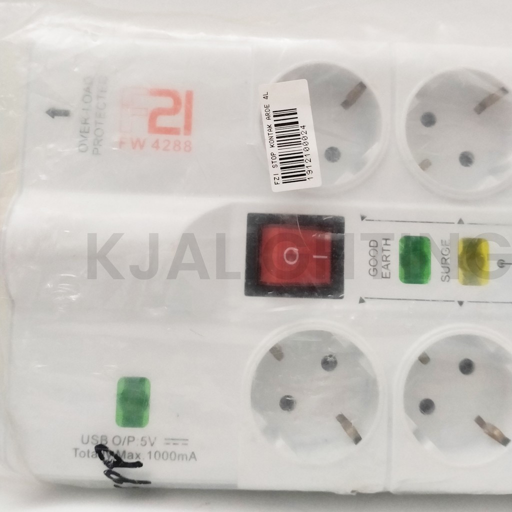 STOP KONTAK 8 LUBANG + KABEL 1M +MULTI FW4288 ADA FITUR GROUNDING