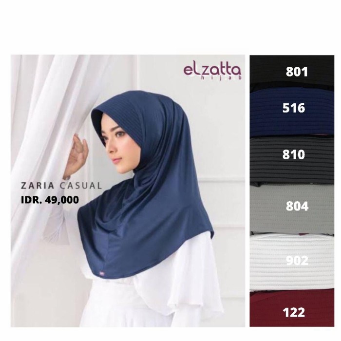 ELZATTA HIJAB JILBAB Casual Bergo Polos Zaria Casual Bergo/ Jilbab Elzatta Bergo Polos Baru/ZARIA CA