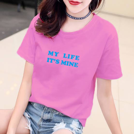 YOURSTYLE1119 - KAOS MY LIFE IT'S MINE BAJU KAOS WANITA DISTRO UNISEX OVERSIZE JUMBO KEKINIAN