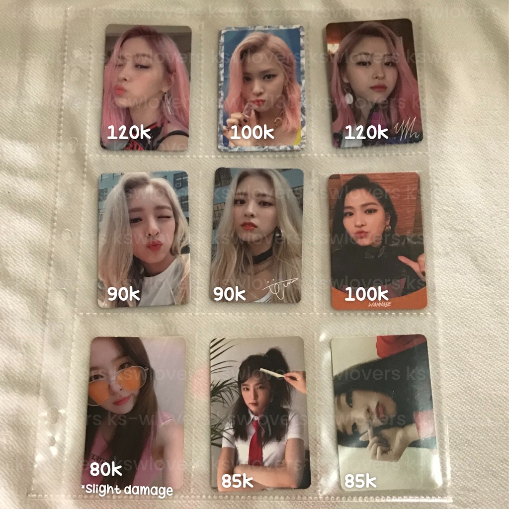 itzy & red velvet photocard | ryujin yuna icy wannabe seulgi red summer peek a boo