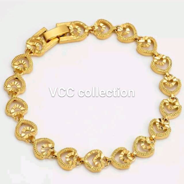 Gelang fashion wanita 18k gold filled plated