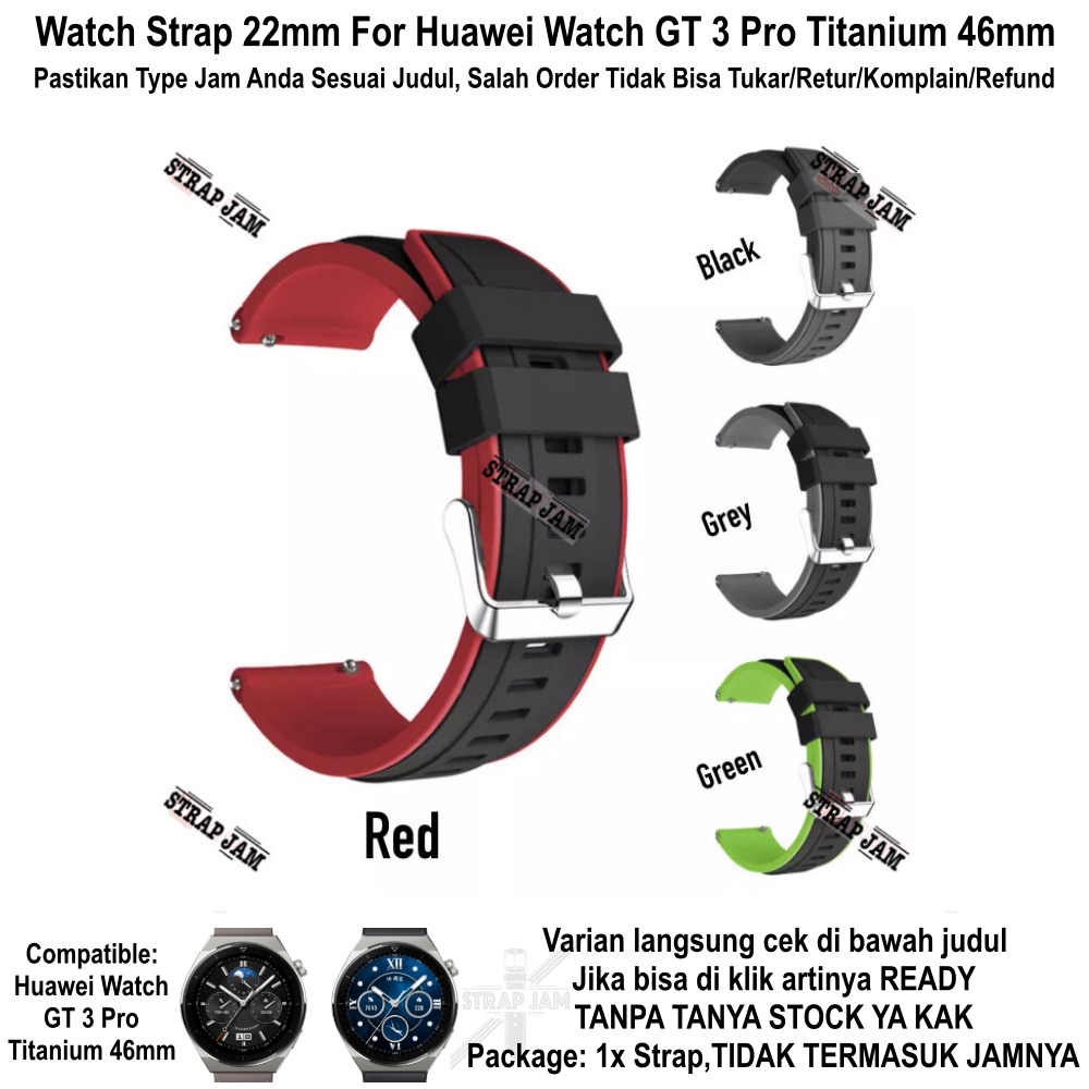 Strap Huawei Watch GT3 GT 3 Pro 46mm - Tali Jam 22mm Rubber Silikon List Warna Keren