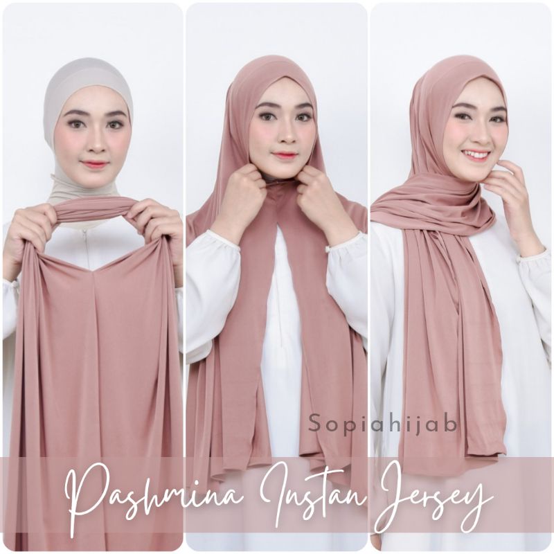 Pashmina Instan Jersey Premium 180 Cm x 75 Cm Pasmina Instant Terbaru