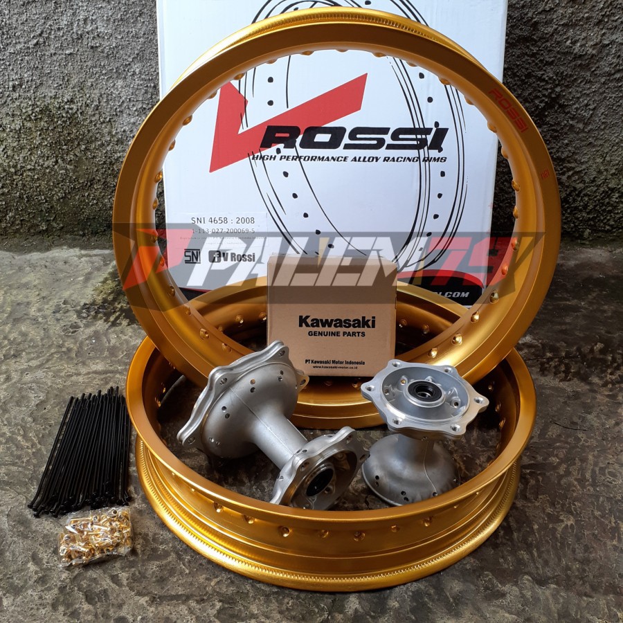Velgset Gold Supermoto KLX 230 Velg Velk Tromol Ori KLX230 Wheelset
