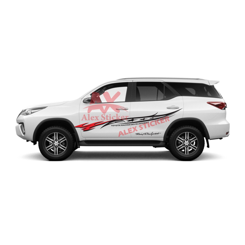 STIKER STICKER MOBIL TOYOTA FORTUNER PAJERO CUTING STIKER BODI PINTU UNIVERSAL