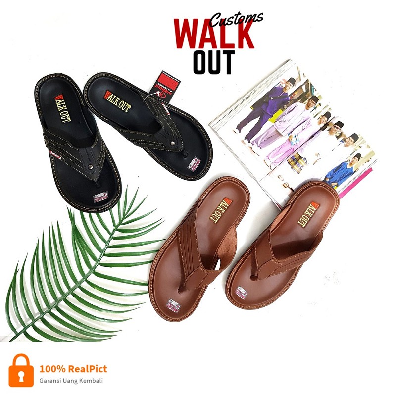 SATYA Sandal Jepit Kasual Pria Kulit PU Trendy dan Nyaman by WALKOUT