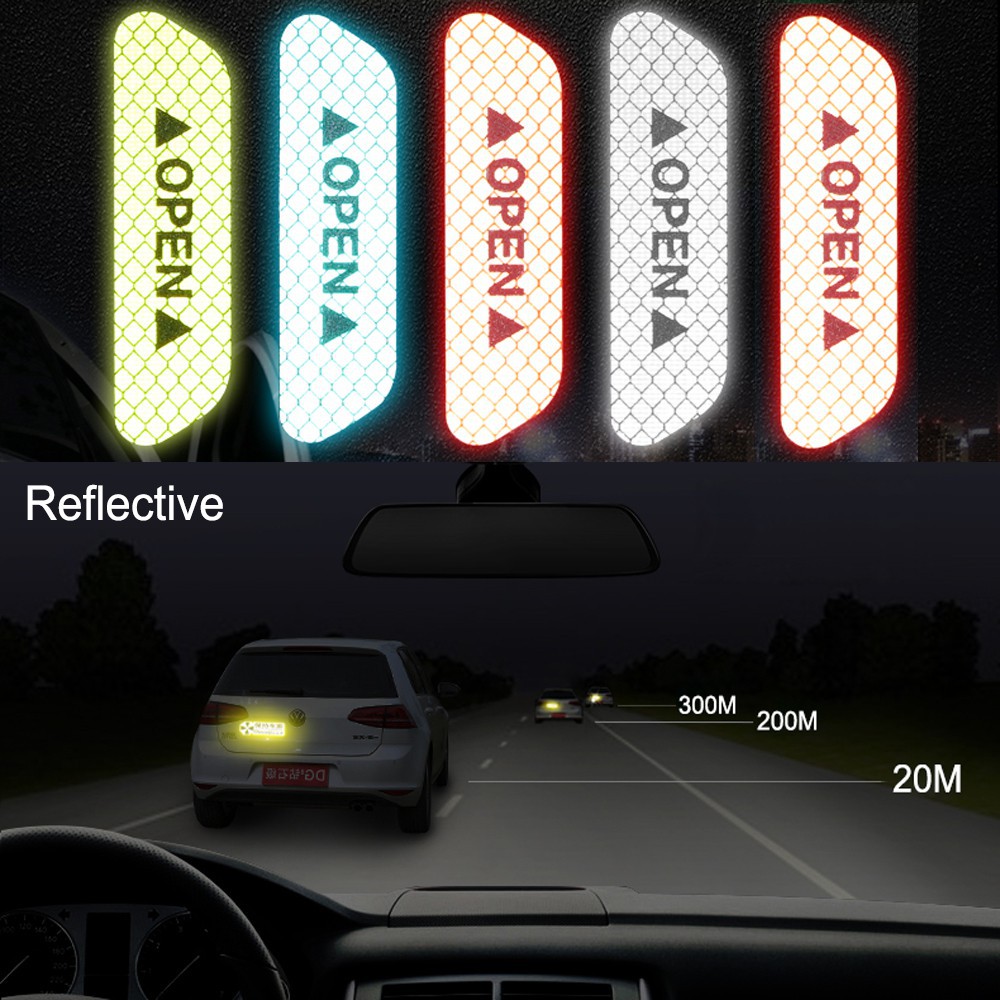 Stiker Reflector Pintu Mobil Isi 4 Sticker Reflective Reflektor Open