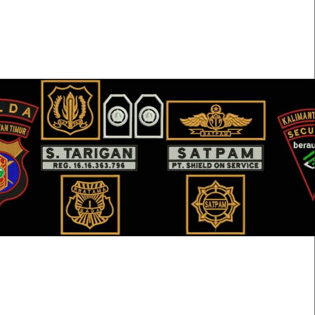 Bordir atribut satpam