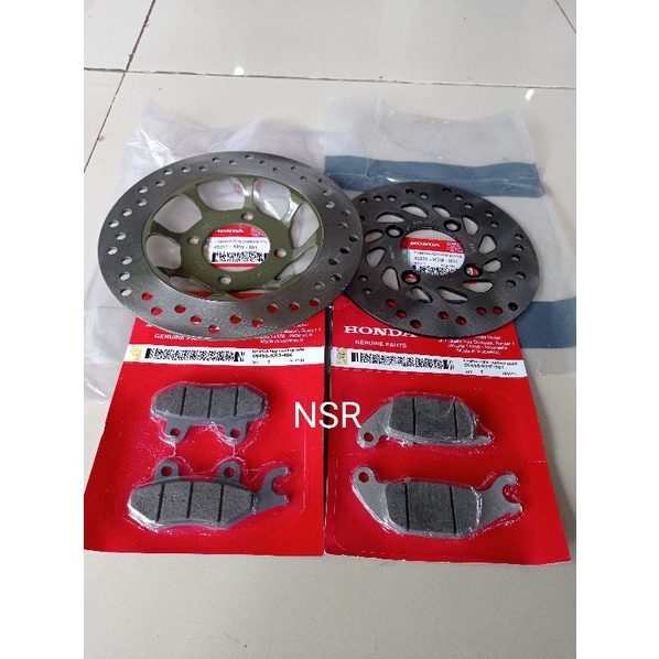 PIRINGAN CAKRAM DEPAN BELAKANG+KAMPAS REM DEPAN BELAKANG HONDA SUPRA X 125 BATMAN SUPRA X 125 LAMA