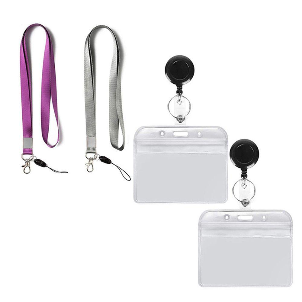 Lanfy Holder Kartu Nama / Kunci Dengan Strap Leher Retractable Untuk Kantor / Sekolah