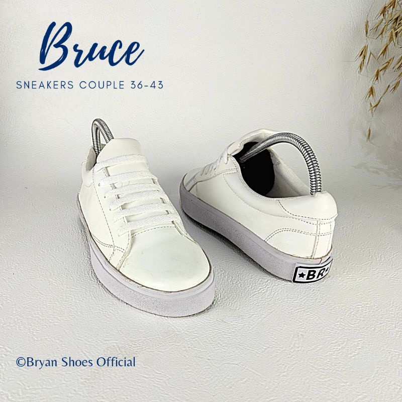 Bryan Calleb Sneakers Couple Tali Putih Polos Kuliah Kerja Sekolah Sepatu Kets Pria Wanita Unisex 36-40 41 42 43 Jumbo Bigsize Oversize