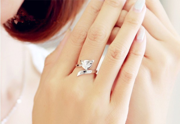 Cincin Perak 925 Cincin Asli untuk Wanita Cincin yang Dapat Disesuaikan Ekor Perhiasan Fashion Cincin Perak Cincin Wanita