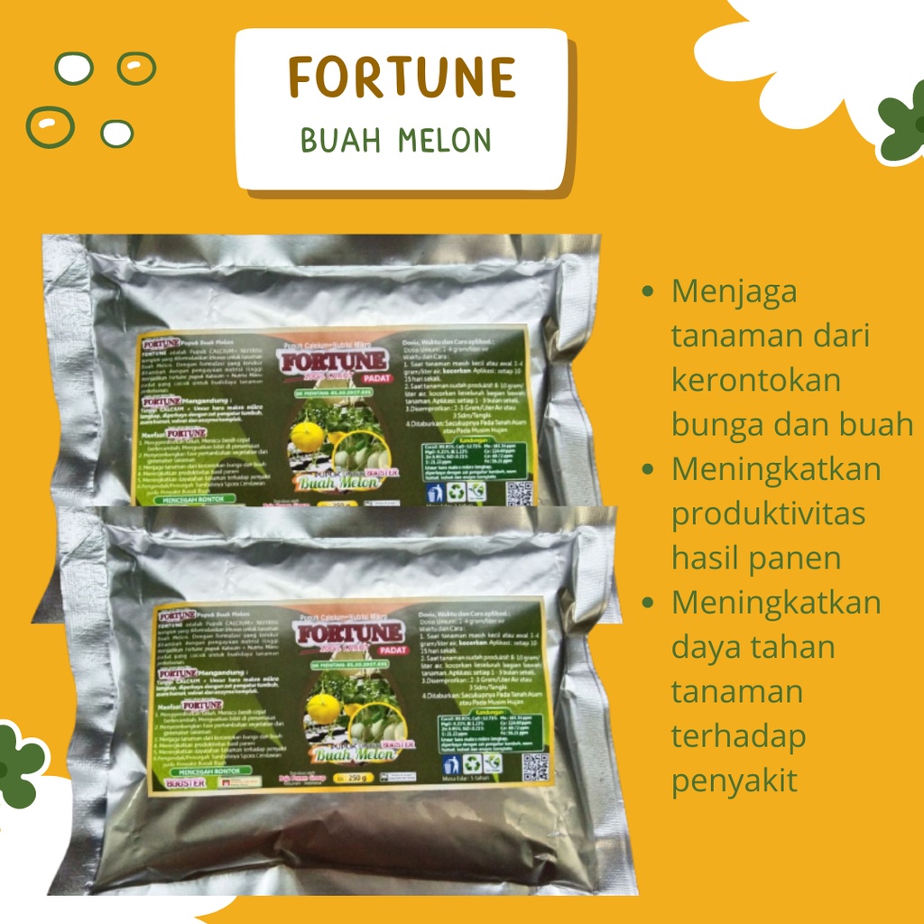 Pupuk pembesar buah melon, Booster Melon Anti Penyakit, Pupuk Melon Masa Vegetatif, FORTUNE BOOSTER 