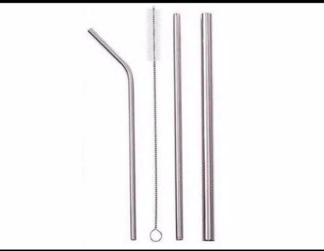 Sedotan Stainless Besi Paket Komplit Sikat Pouch Leather