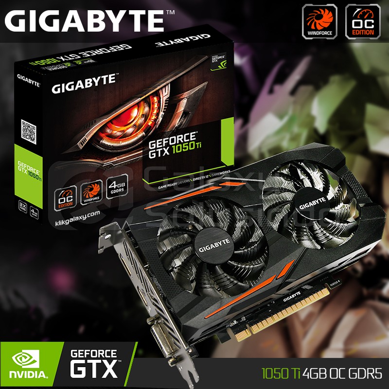 Vga Gigabyte Geforce Gtx 1050 Ti Oc 4gb Gddr5 Shopee Indonesia