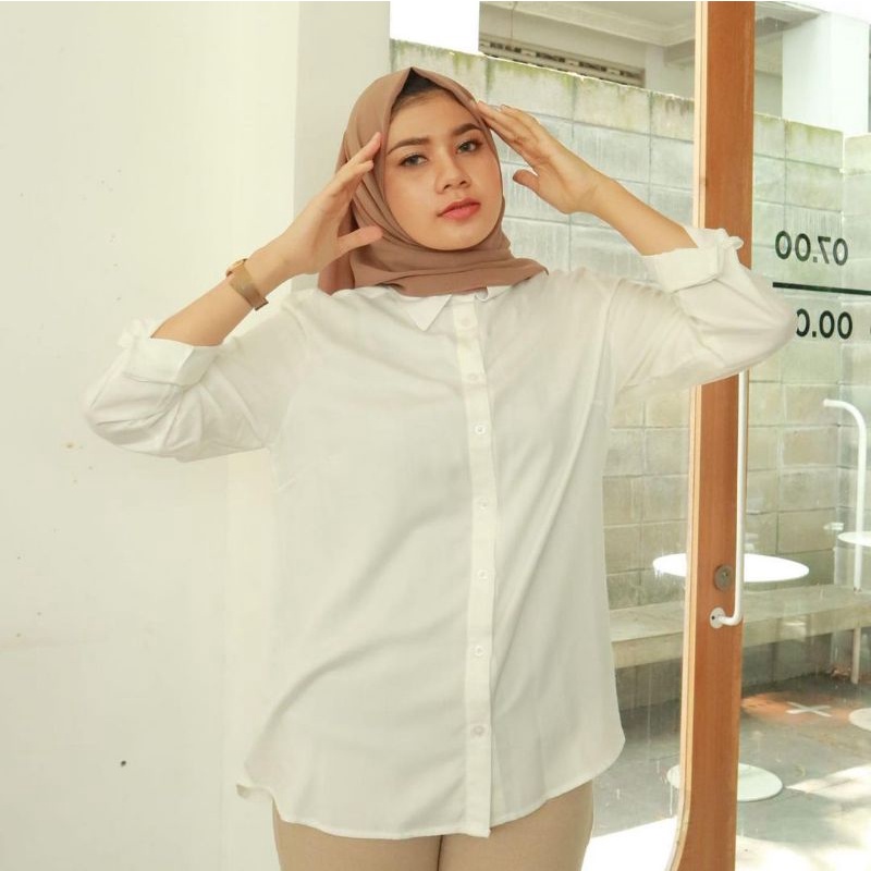 KEMEJA POLOS WANITA BAHAN RAYON PREMIUM