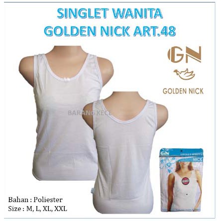 Singlet Merek Golden Nick|Pakaian Dalam Wanita Dewasa|Singlet Wanita|Extra Long Tali Lebar