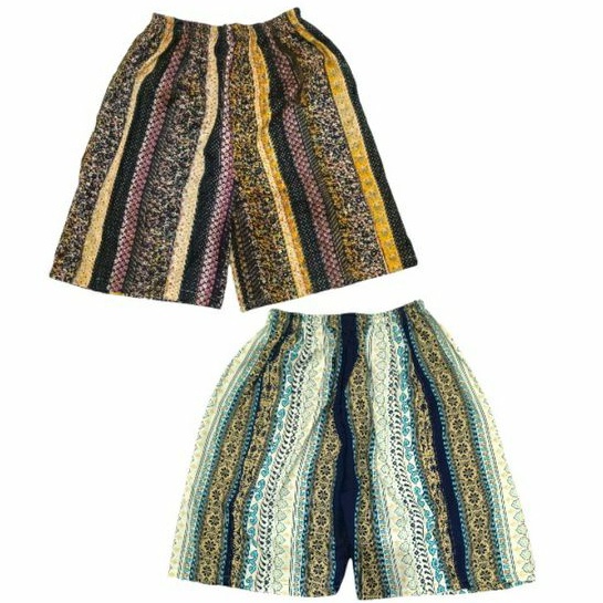 Laeib Boxer Pria Wanita Motif Garis-garis Bunga