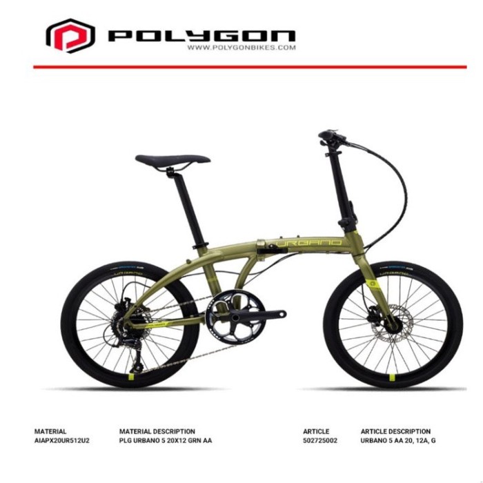 PROMO BIG SALE TERBUKTI Sepeda Lipat Polygon 20 inch Urbano 5 DISKON
