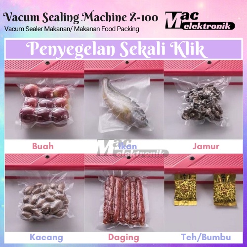 Mesin Vacum Sealer Plastik Vacuum Udara Vakum alat bungkus makanan Vipoo Z-100 Vacum sealer FRESH Makanan Food Packing