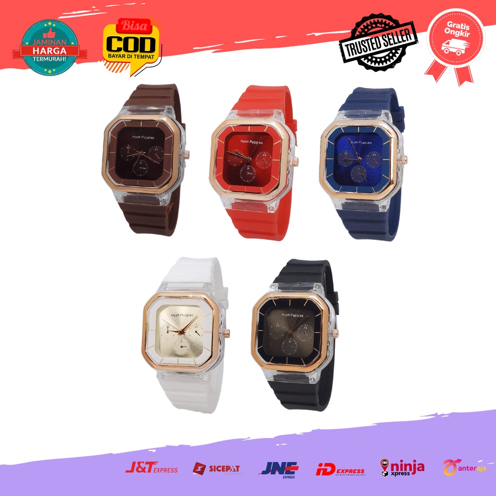 [COD] Jam Tangan Analog Fashion Remaja Wanita Branded Hush Puppies Segi Chrono Off HP33 HP 33 Polos