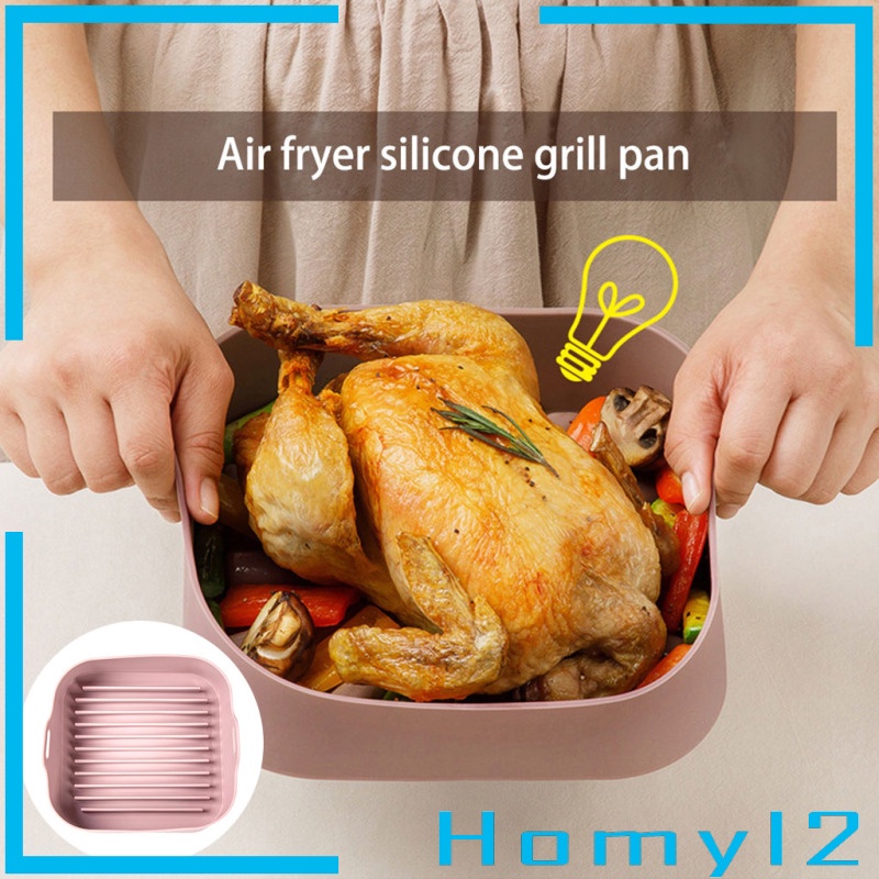 [HOMYL2] Silicone Air Fryers Pot Air Fryers Oven Accessories Pizza Basket Baking Tray