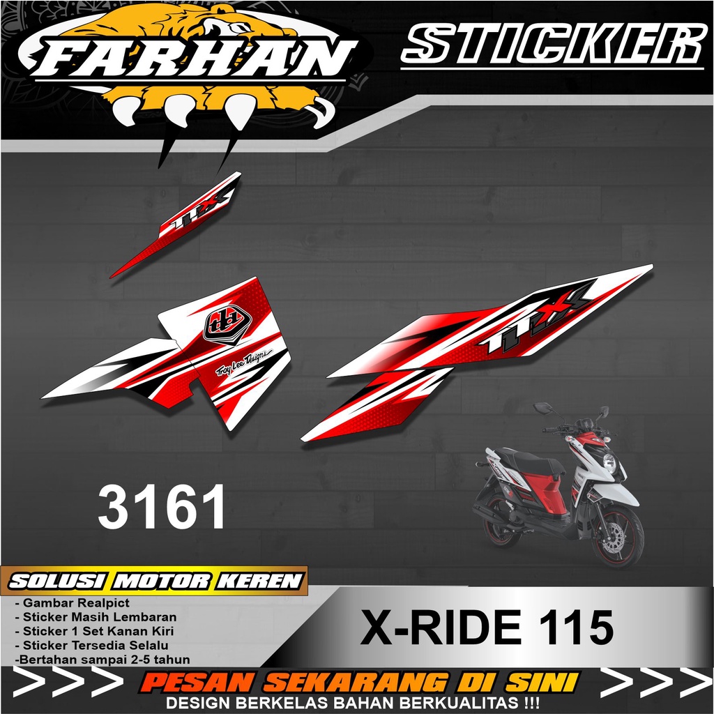A3161 Sticker Striping Lis X-RIDE 115 Variasi Semi Full - Sticker Striping X ride
