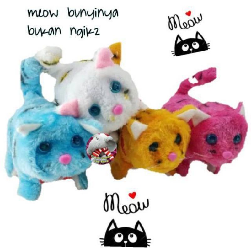 COD mainan boneka kucing nyala dan bisa jalan harga satuan