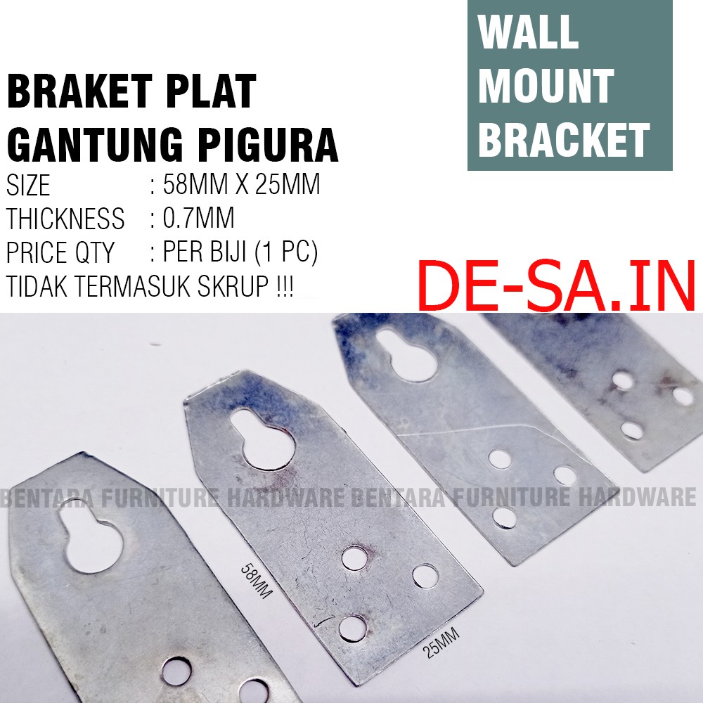 58MM BRAKET PLAT GANTUNG FOTO - 58MM X 25MM PHOTO FIGURA DINDING FRAME WALL MOUNT PIGURA