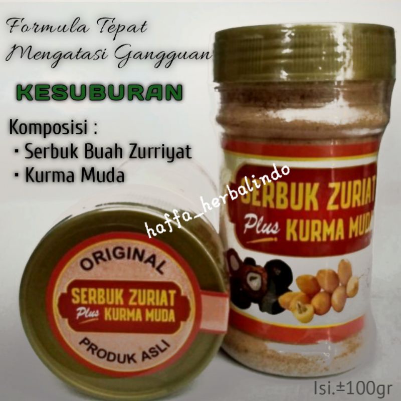 

SERBUK BUAH ZURIAT PLUS KURMA MUDA herbal untuk membantu usaha anda dalam mendapatkan keturunan