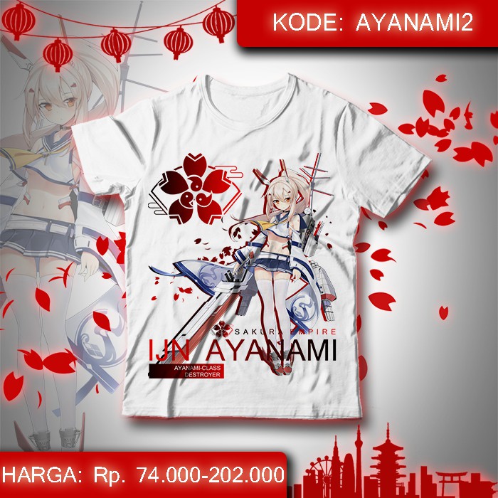 Baju Kaos Anime Azur Lane - IJN Ayanami Retrofit Ver Game AzurLane