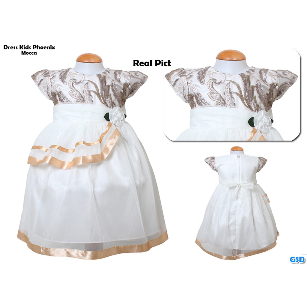 Dress Kids Phoenix/ Baju Pesta Anak Brukat Model Terbaru/ Gaun Ulang Tahun Anak Bayi Perempuan