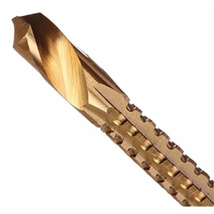 Set Mata 5 pcs Bor Gergaji HSS Drill Bits Titanium Coated 2 Fungsi