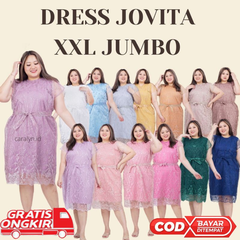 DRESS BRUKAT KOREA JOVITA BIGSIZE