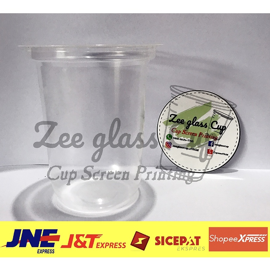 GELAS PLASTIK OVAL 12 OZ CUP POLOS U BOBA THAI TEA CAPSUL BULAT CUP OVAL MINUMAN THAI TEA KOPI