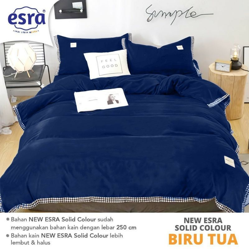 Sprei Katun Lokal Polos Biru Tua  by Katun Esra, Sprei Homemade/sprei custom UK 80,90,100,120,140,16