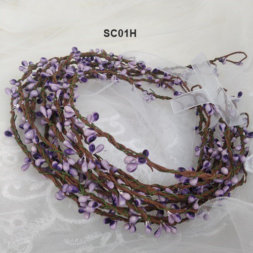 [READY STOCK] AKSESORIS RAMBUT FLOWER CROWN WEDDING BANDO BUNGA UNGU SC01H