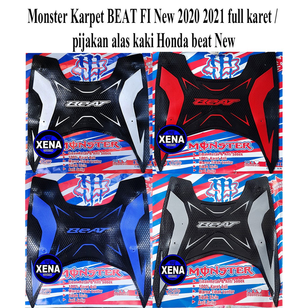 Monster Karpet BEAT FI New 2020 2021 full karet / pinjakan alas kaki Honda beat CBS ISS,Street,Delux