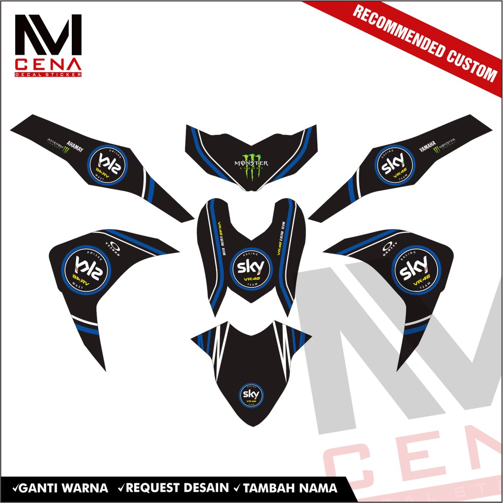 Sticker Decal Mio M3 Sticker mio m3 striping full body mio m3 sticker yamaha mio m3 sky
