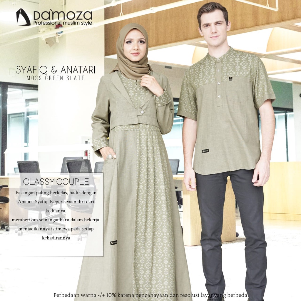 COUPLE SET KOKO SYAFIQ & GAMIS ANATARI MOST GREEN SLATE BY DAMOZA