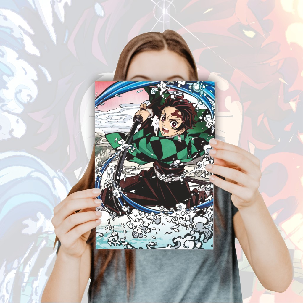 Poster Anime Kimetsu no Yaiba Demon Slayer Nezuko Tanjiro Zenitsu Giyuu Tomioka Inosuke - Size A4+-1 Tanjiro A