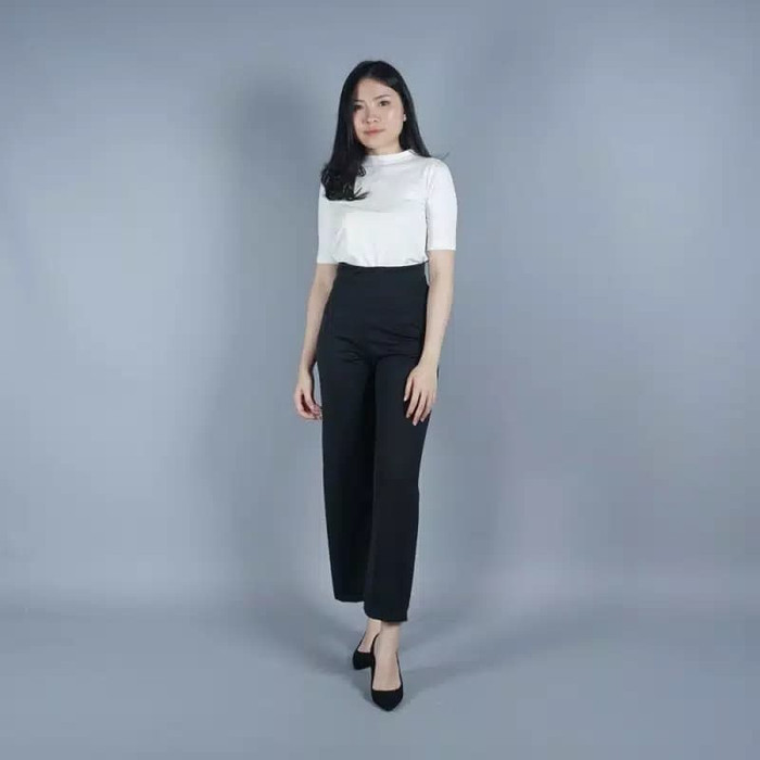 KULOT / CULLOTE / SLIM LONG CULLOTE / KULOT PANJANG LURUS - Hitam