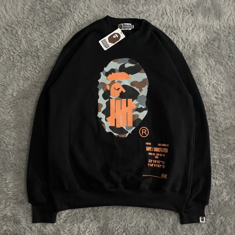 Sweater Crewneck Bape X Undefeated Fulltag &amp; Lebel