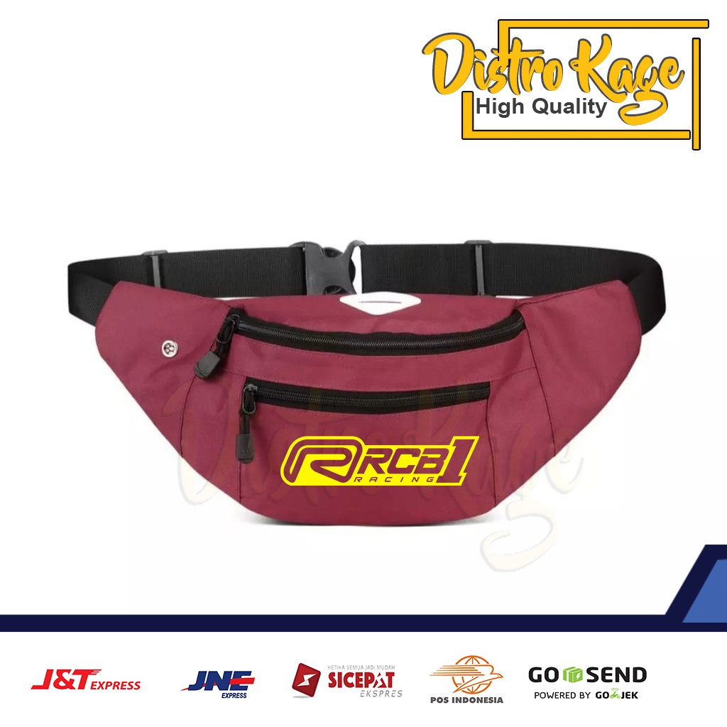 Tas Selempang Waist Bag Waistbag Oval RCB 1 Racing Racing Boy MoThai Pria Bahan Distro Kage
