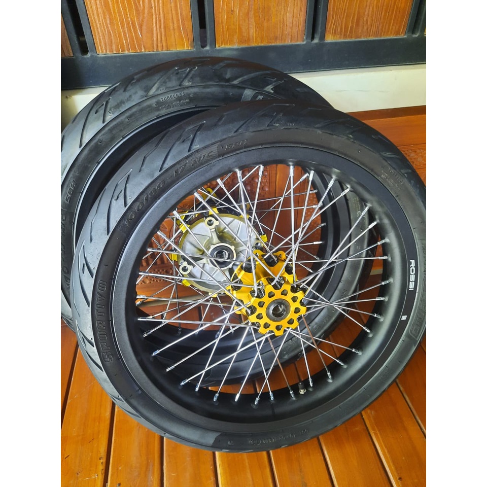 Wheelset Supermoto CRF 250/300 Ring 17 Ban Paket Hemat