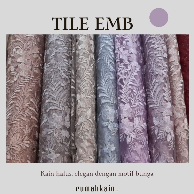 New Product Tile Emb Motif Bunga/Tile Bordir/Tile Brokat