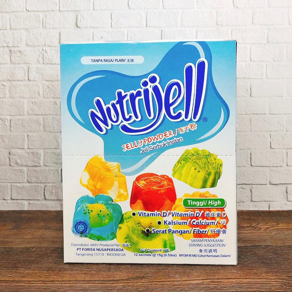 

NUTRIJELL BOX JELLY POWDER JELI SERBUK INSTAN RASA PLAIN 12X15GR BOX