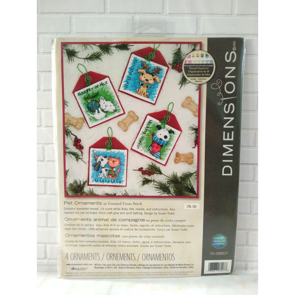 Paket Kristik Original Dimensions 70-08907 Pet Ornaments Christmas
